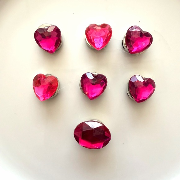 Vintage Accessories - Heart-Shaped Pink Button Covers plus Oval